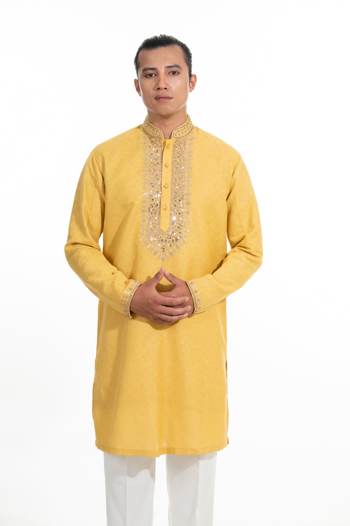 Sunlit Ochre Embroidered Kurta Set
