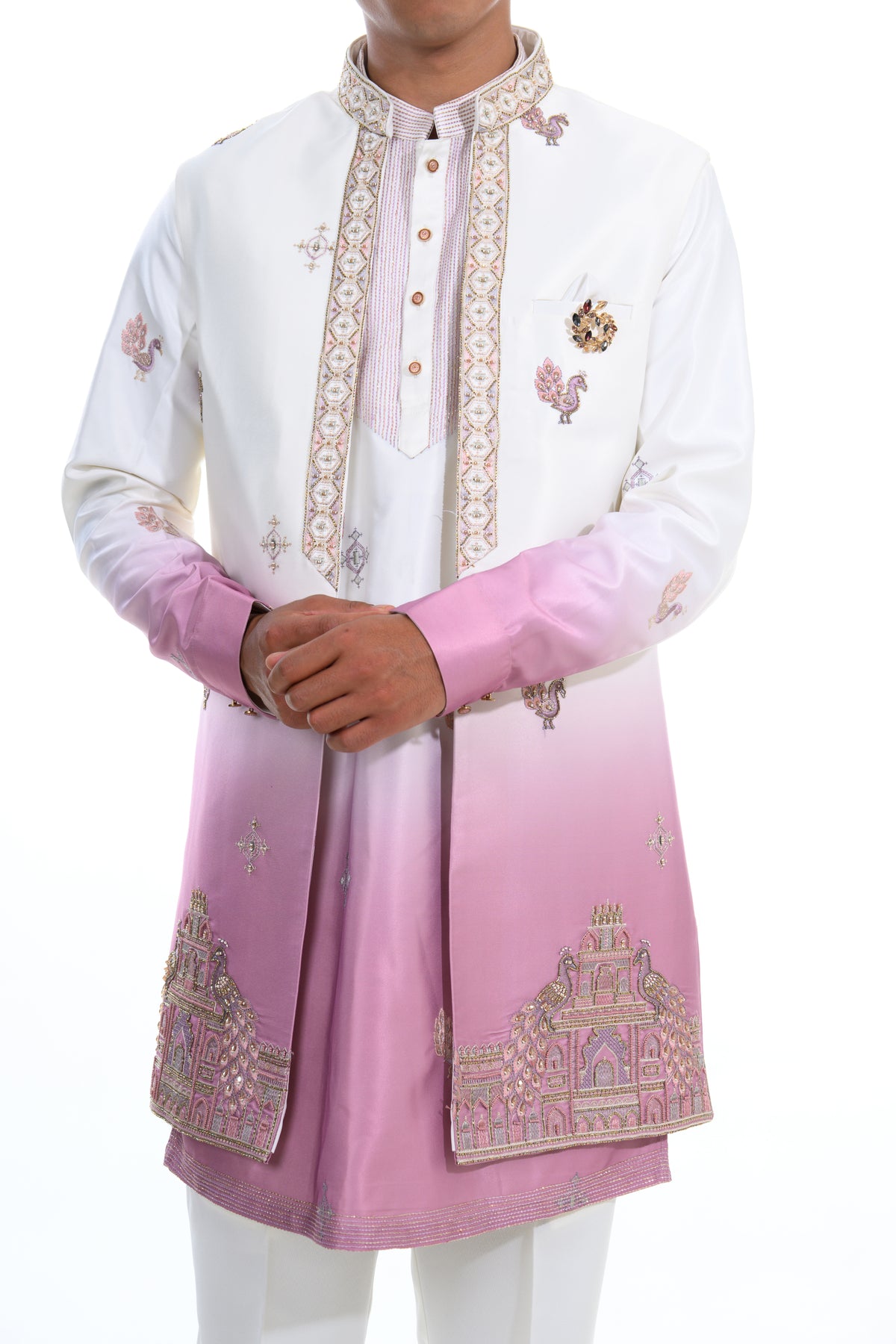 Pink Blush Palace Embroidered Indo Western Set