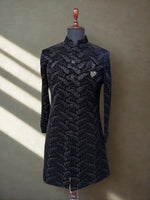 Load image into Gallery viewer, Black Velvet Indo western set