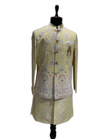 Load image into Gallery viewer, Lemon Embroidered Shrug Kurta Set