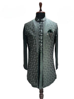 Load image into Gallery viewer, Green Textured Shrug Kurta Set