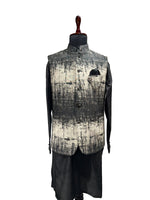 Load image into Gallery viewer, Black & Ivory Textured Waistcoat Set β Artistic Elegance for Modern Celebrations
