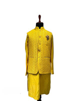 Load image into Gallery viewer, Gold Embroidered Waistcoat Set