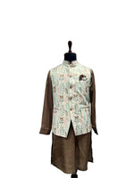Load image into Gallery viewer, ?Cream Kurta with Pastel Botanical Embroidered Waistcoat set