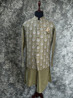 Load image into Gallery viewer, Pista Embroidered Waistcoat Kurta Set