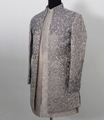 Load image into Gallery viewer, Steal Grey Silk Blend Hand Embroidered Outfit Set
