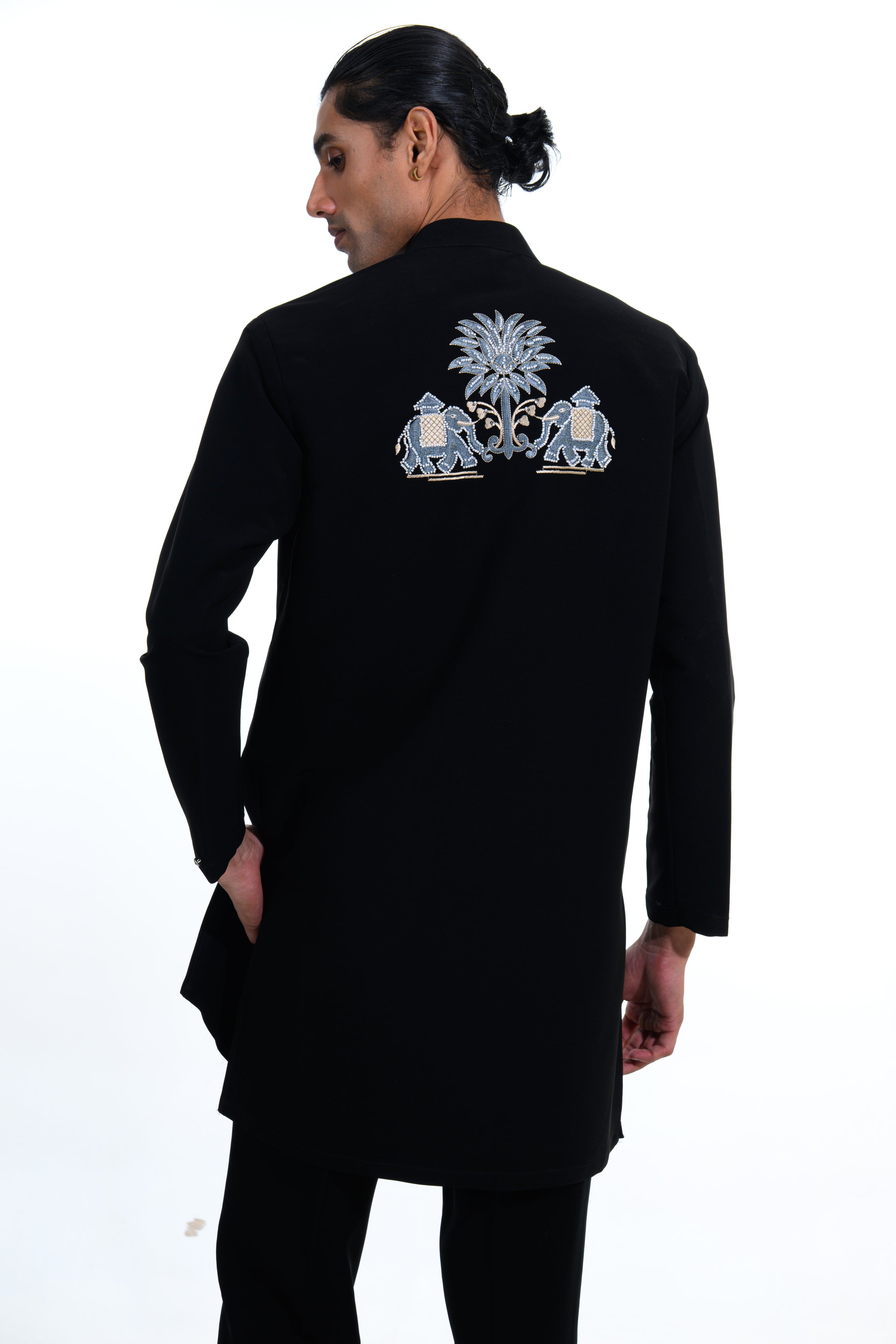 Midnight Noir Heritage Embroidered Kurta Set