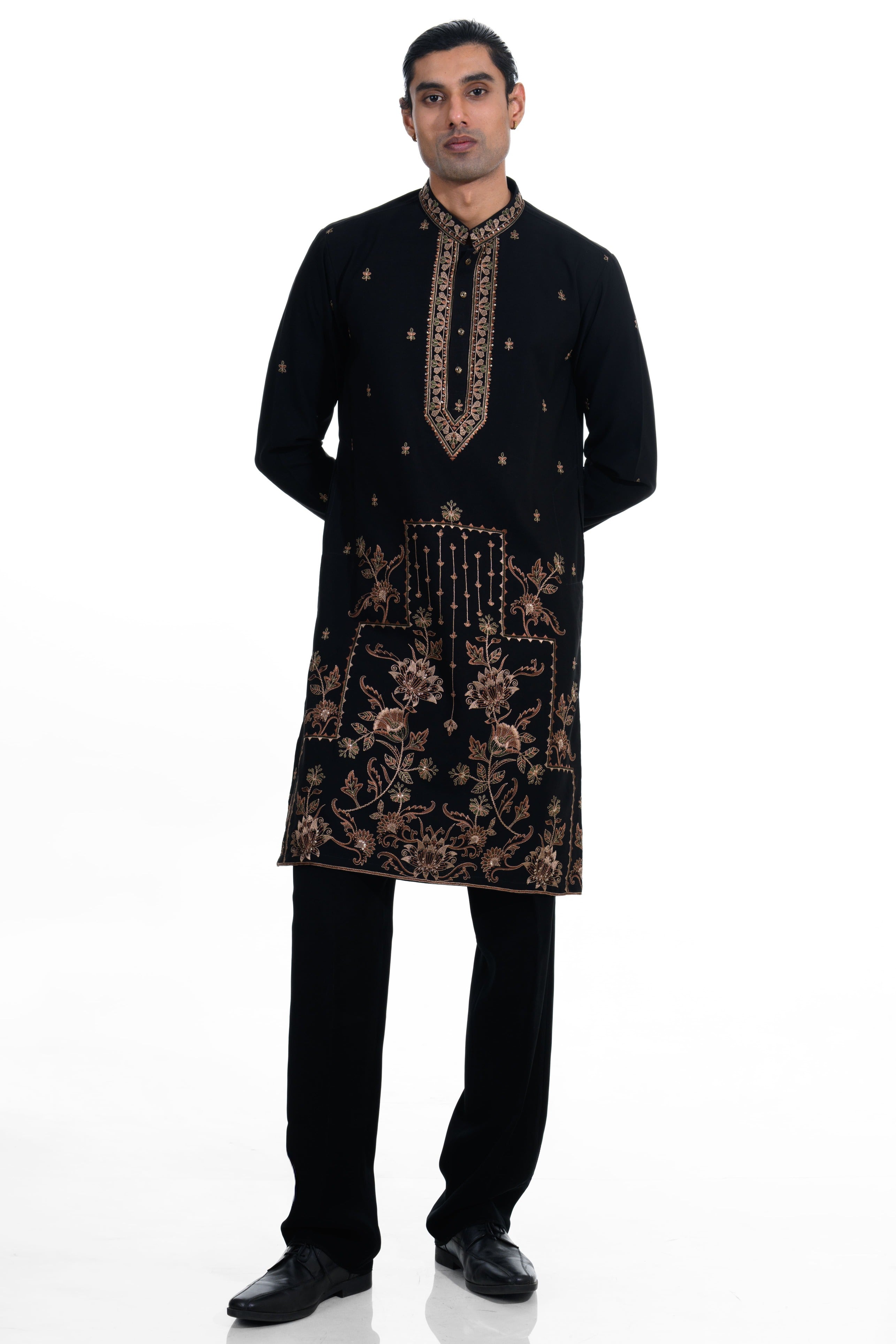 Midnight Jardin Embroidered Kurta Set