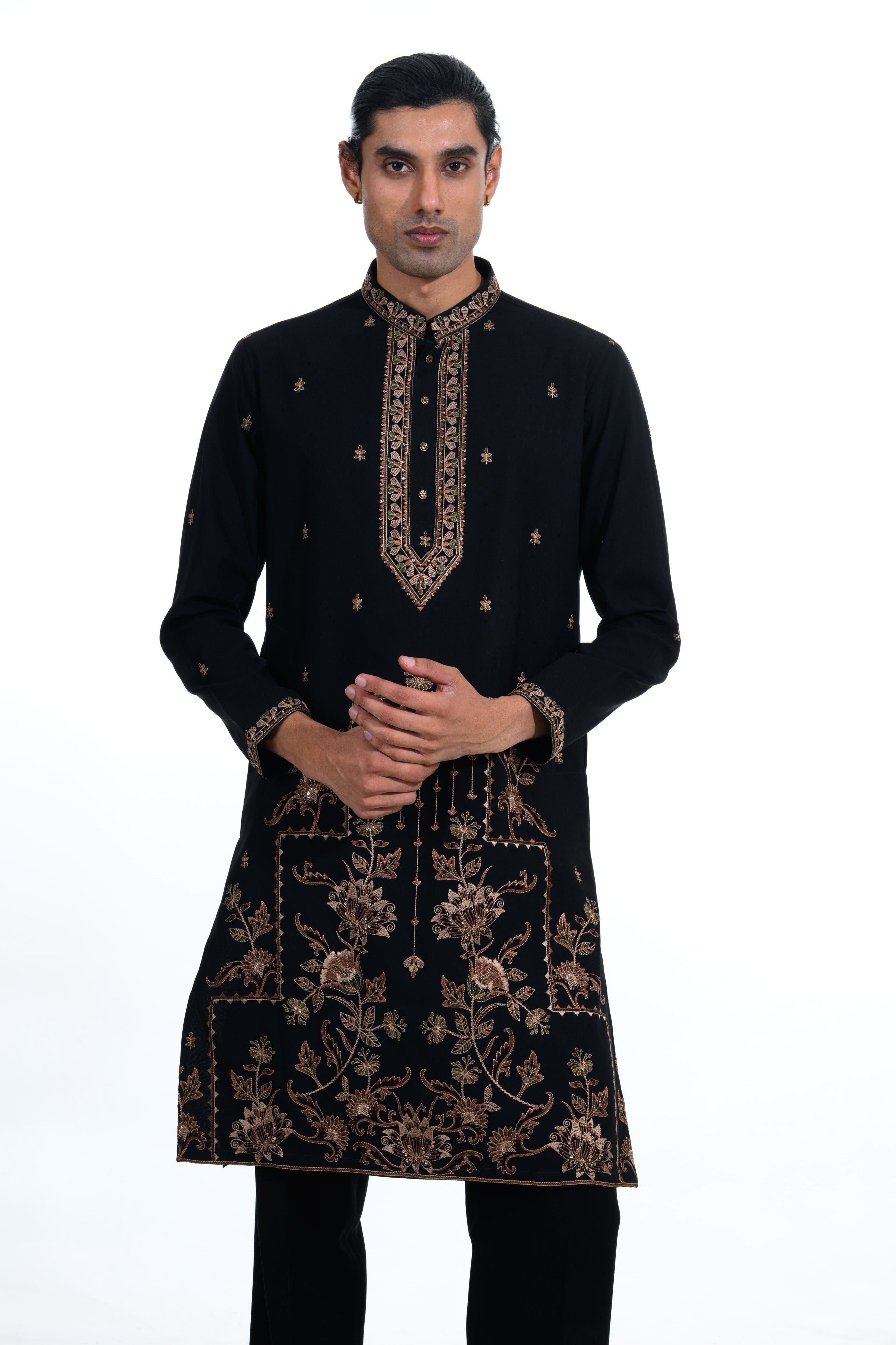Midnight Jardin Embroidered Kurta Set