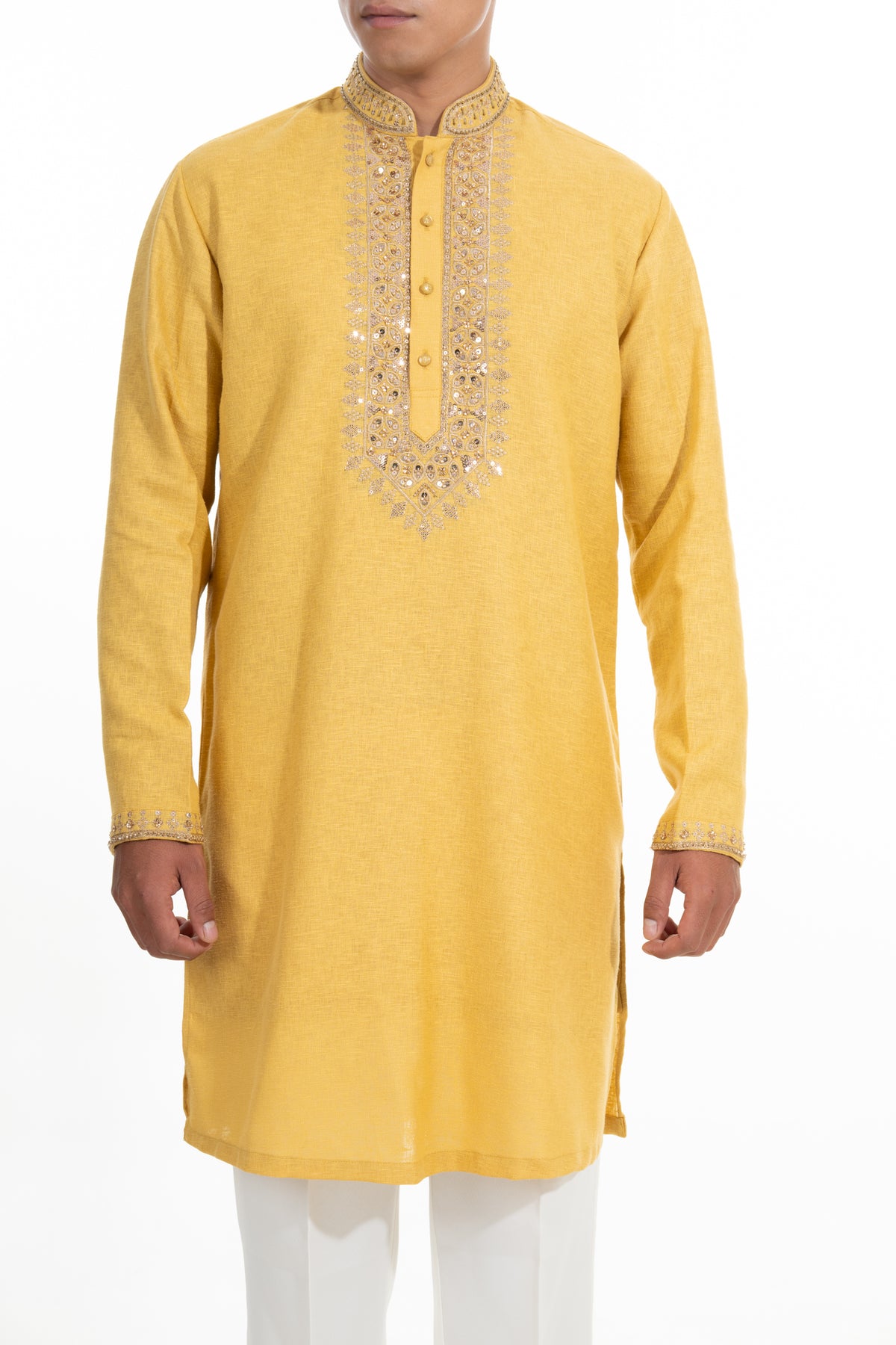 Sunlit Ochre Embroidered Kurta Set