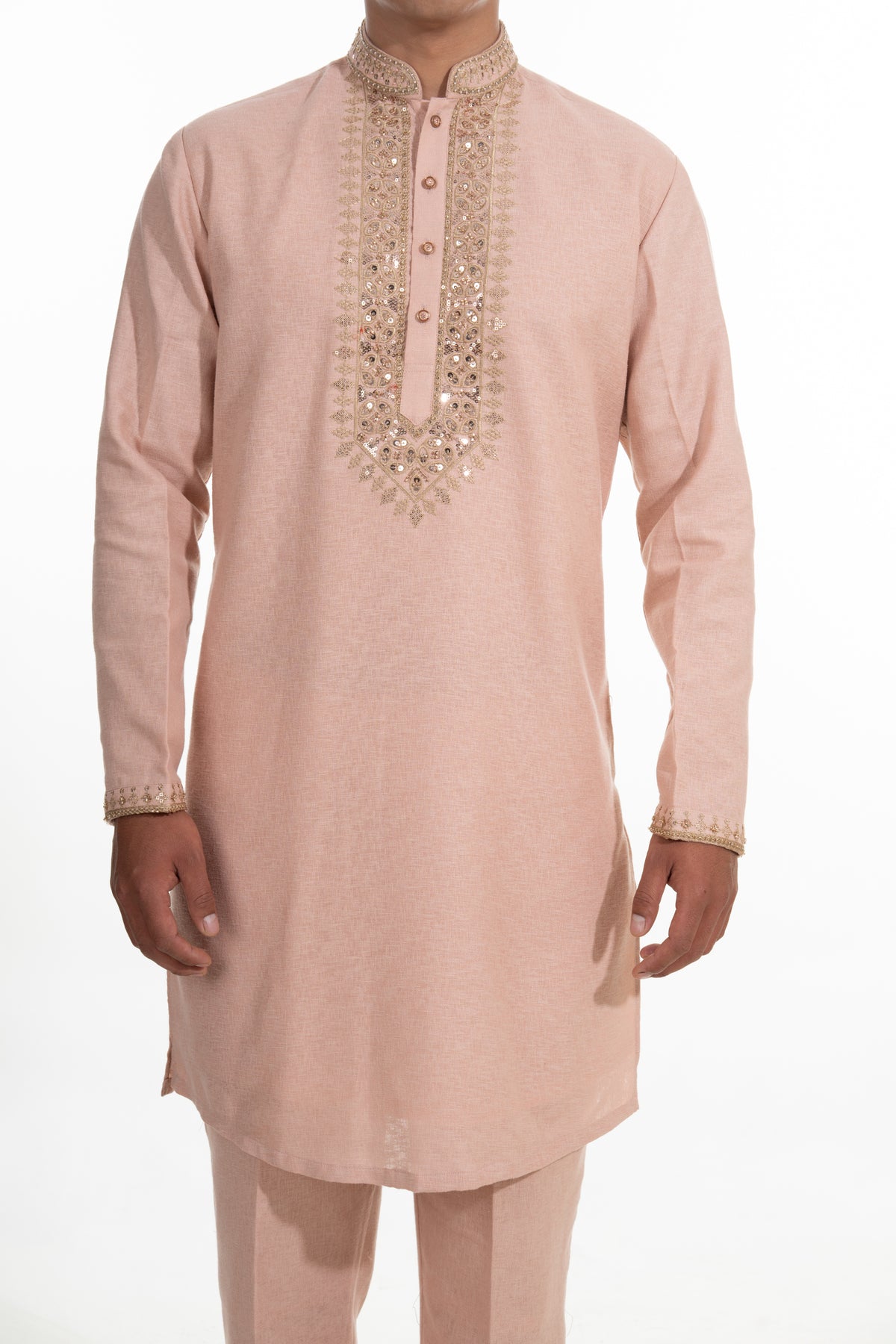 Blush Peach Embroidered Kurta Set