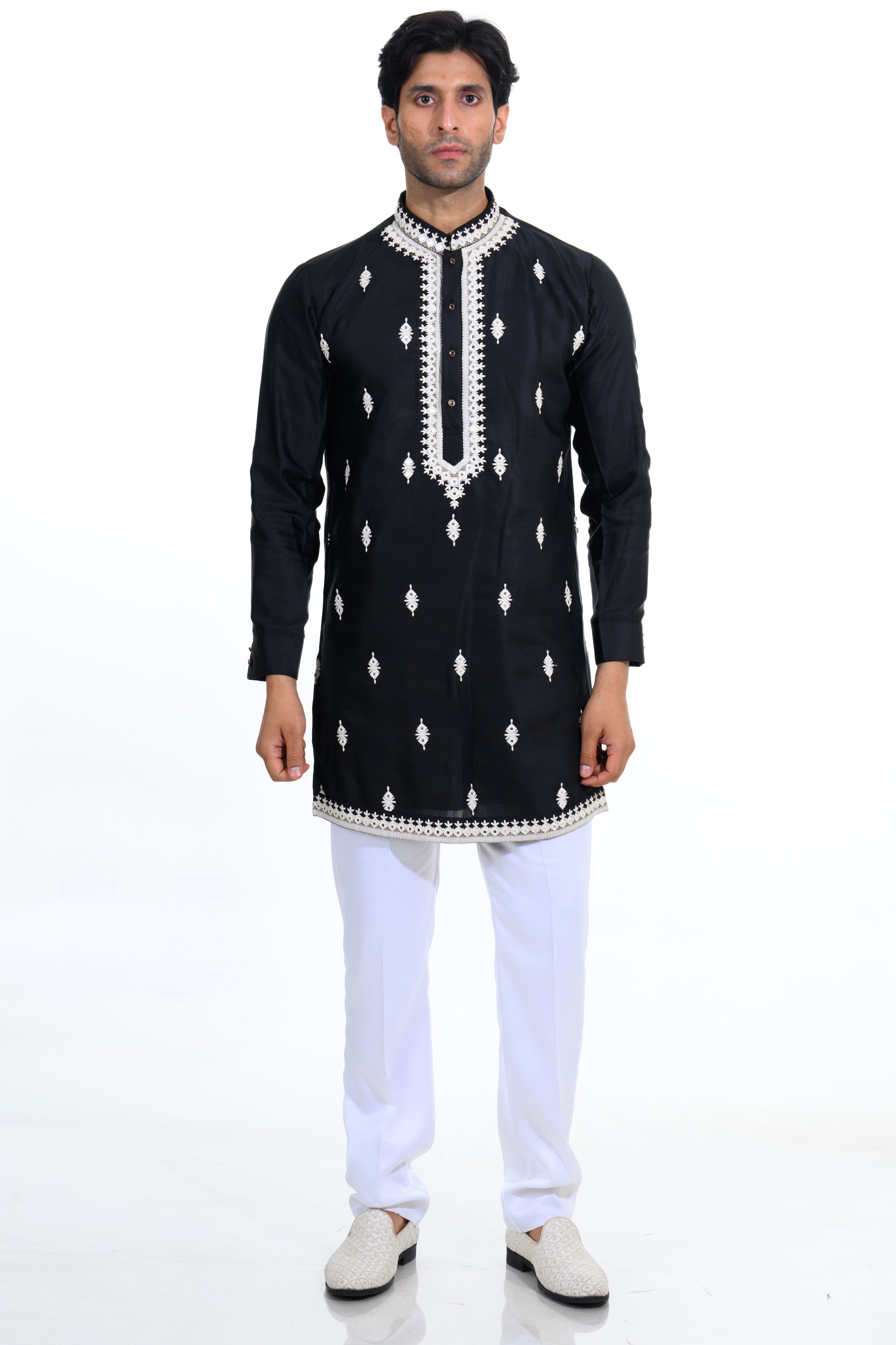 Onyx Black Embroidered Kurta Set