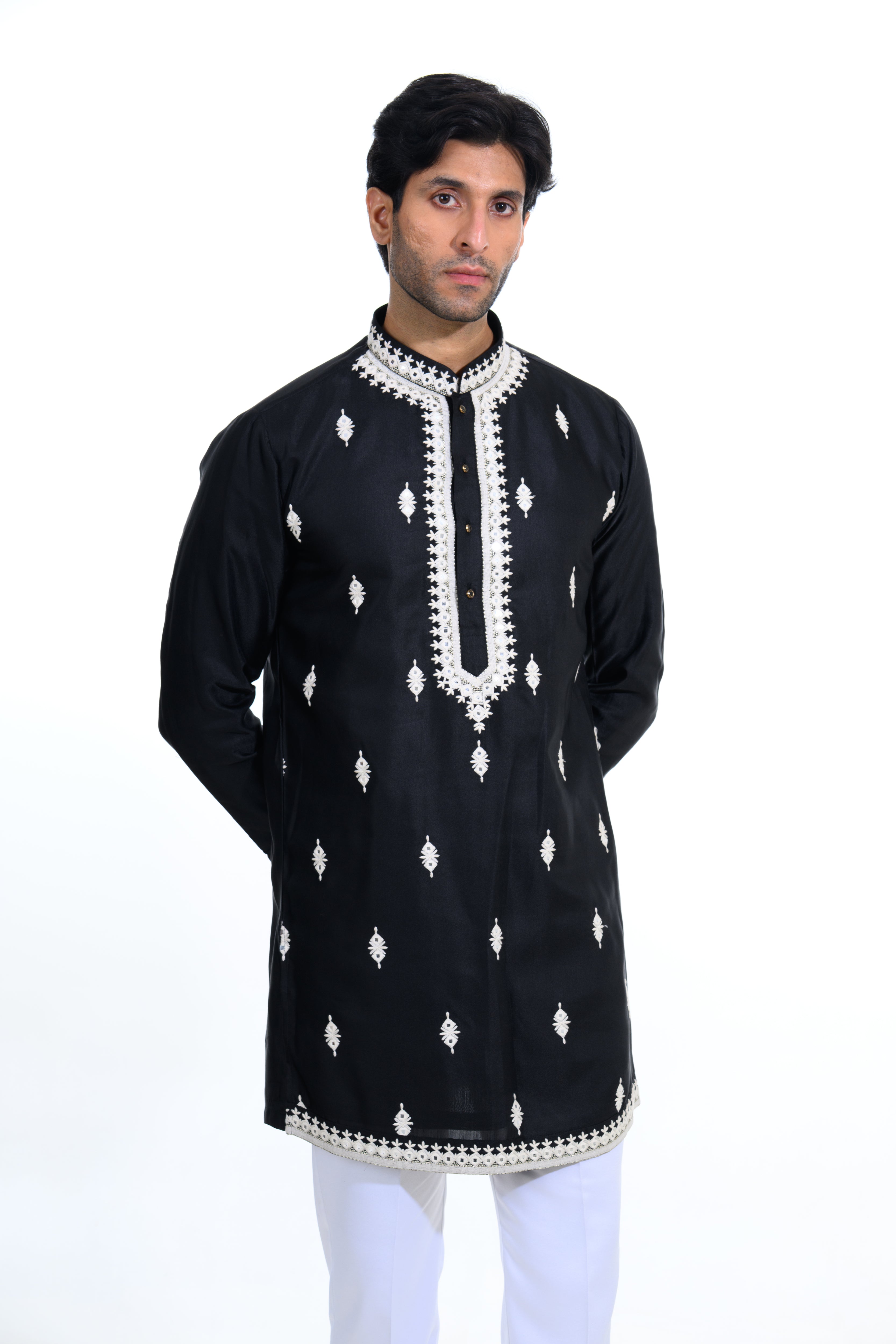 Onyx Black Embroidered Kurta Set