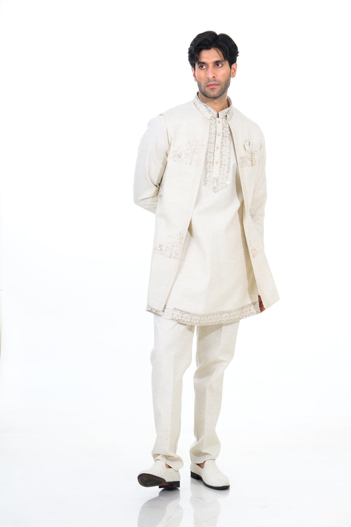 Natural Heritage Layered Indo Western Set