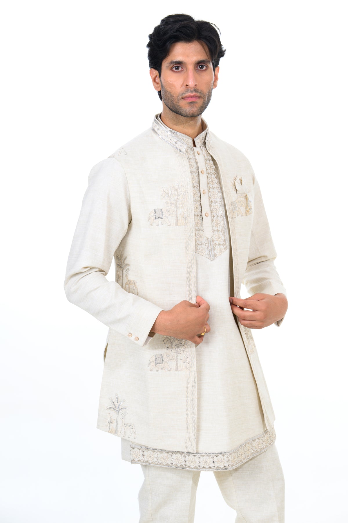 Natural Heritage Layered Indo Western Set