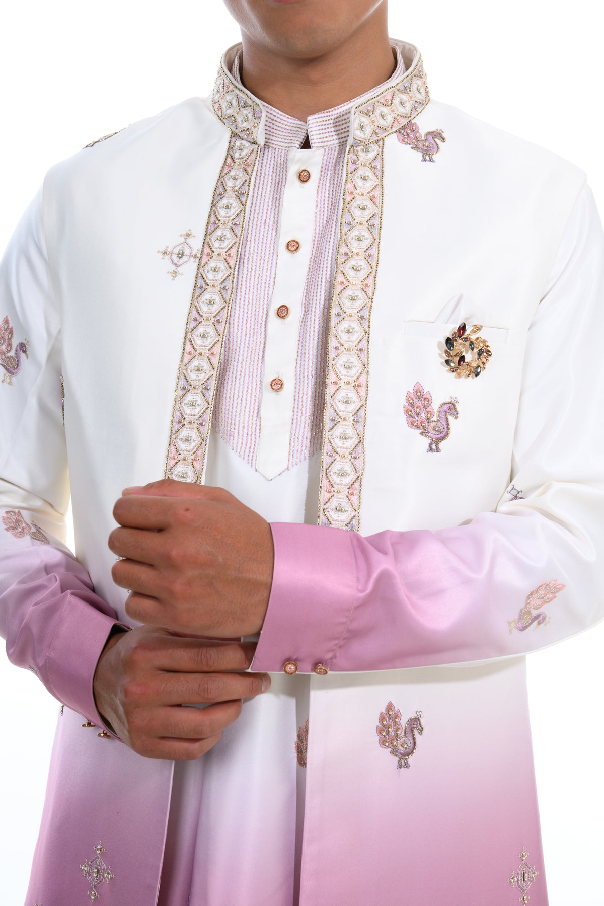 Pink Blush Palace Embroidered Indo Western  Set
