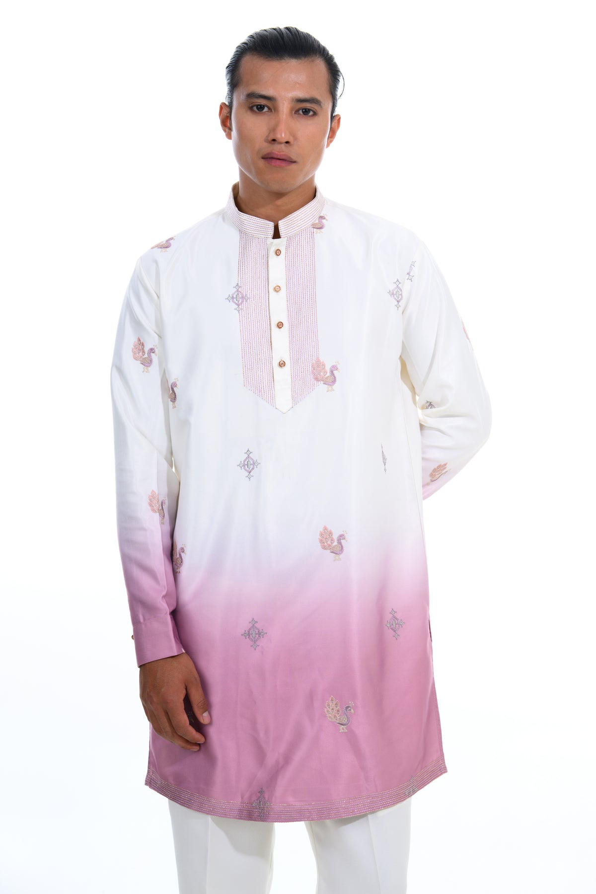 Pink Blush Palace Embroidered Indo Western  Set