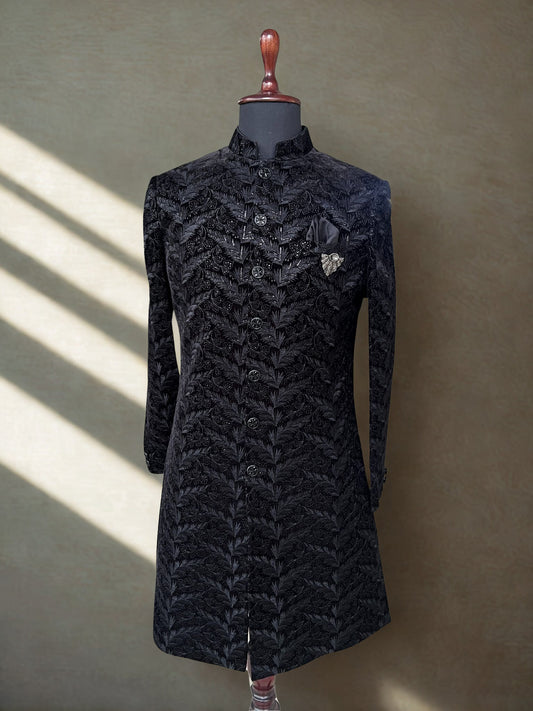 Black Velvet Indo western set