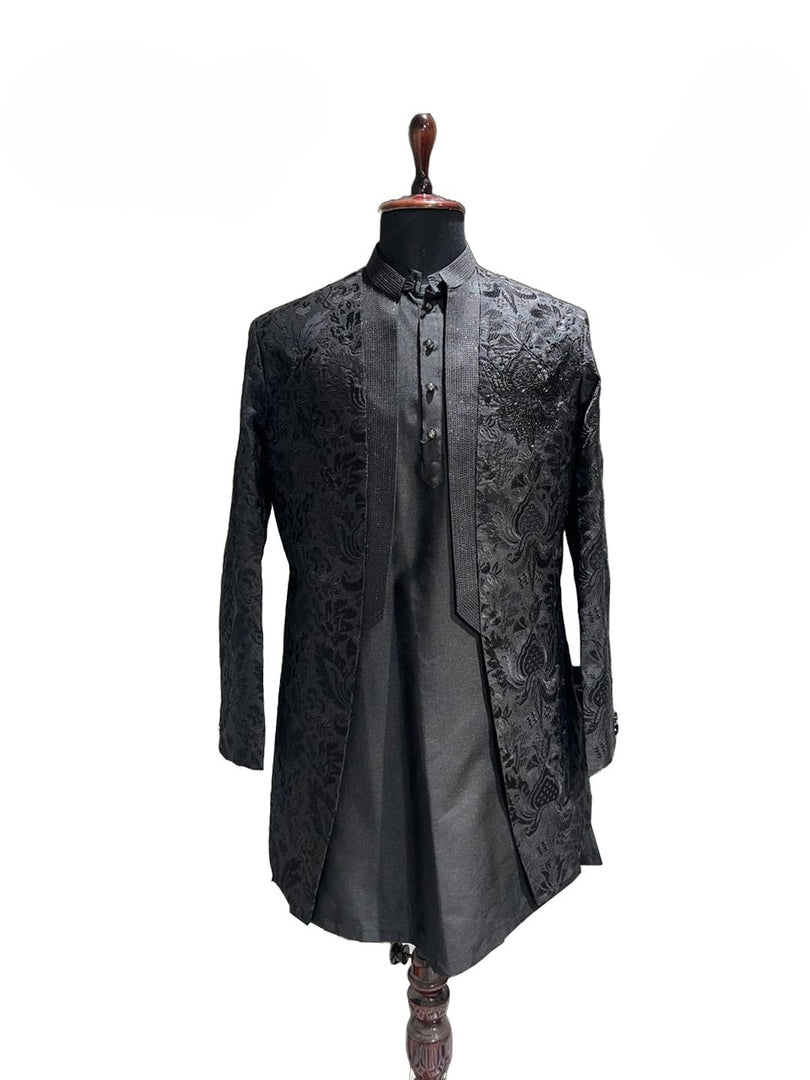 Black Shrug Kurta Set