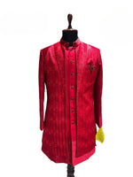 Load image into Gallery viewer, Red Embroidered Shrug Kurta Set