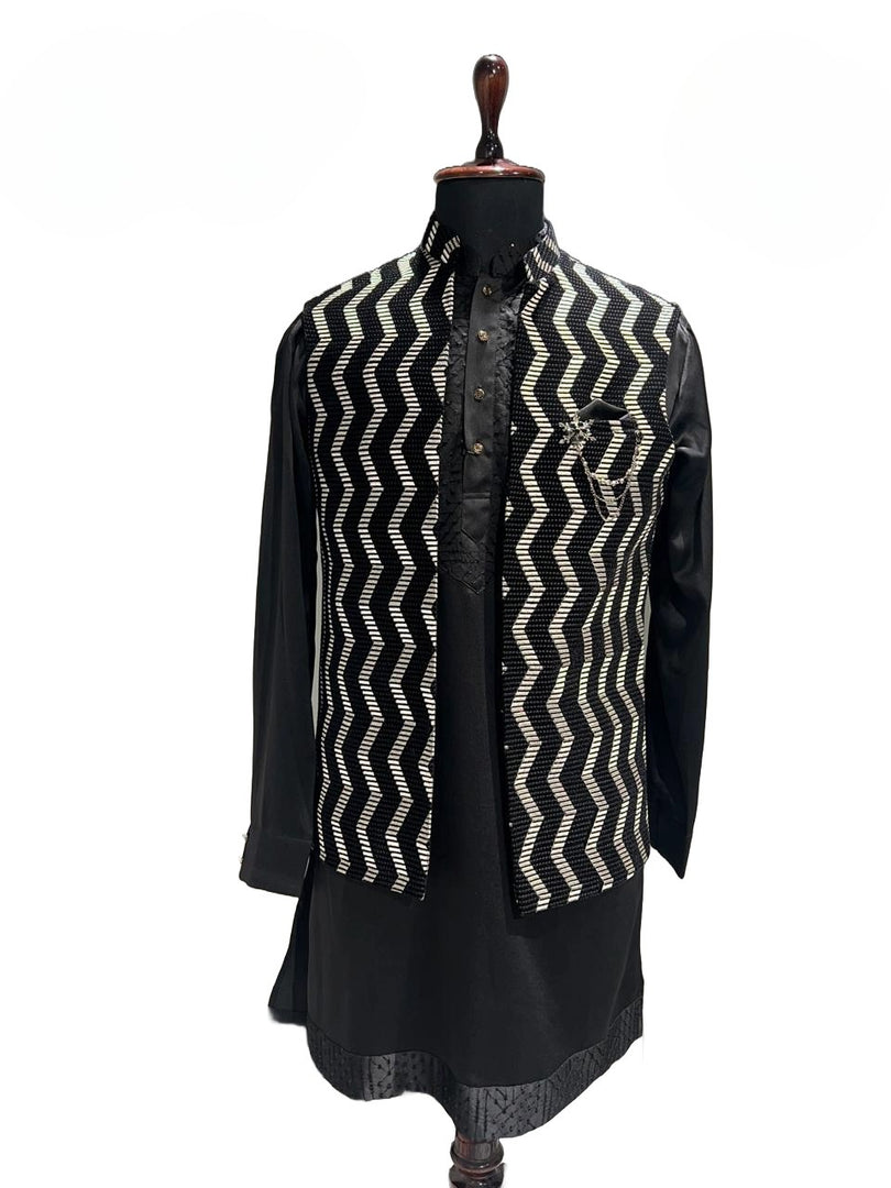 Black Shrug Kurta Set