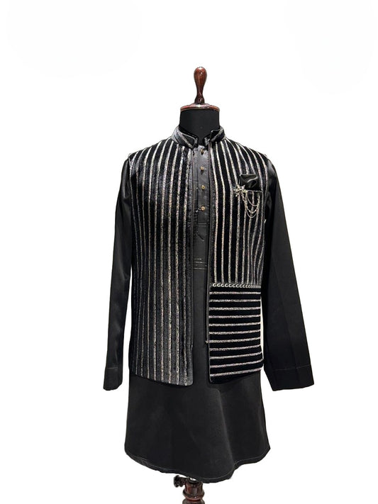 Black Shrug Kurta Set