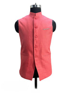 Load image into Gallery viewer, Men&#39;s Gazri Linen Nehru Waistcoat
