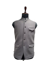 Load image into Gallery viewer, Mousse Nehru Waistcoat with Structured Flap Pockets
