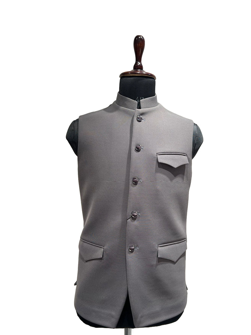 Mousse Nehru Waistcoat with Structured Flap Pockets
