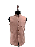 Load image into Gallery viewer, Pink Nehru Waistcoat with Patch Pockets
