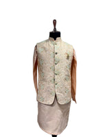 Load image into Gallery viewer, Peach Floral Embroidered Waistcoat Set – Grace in Every Thread