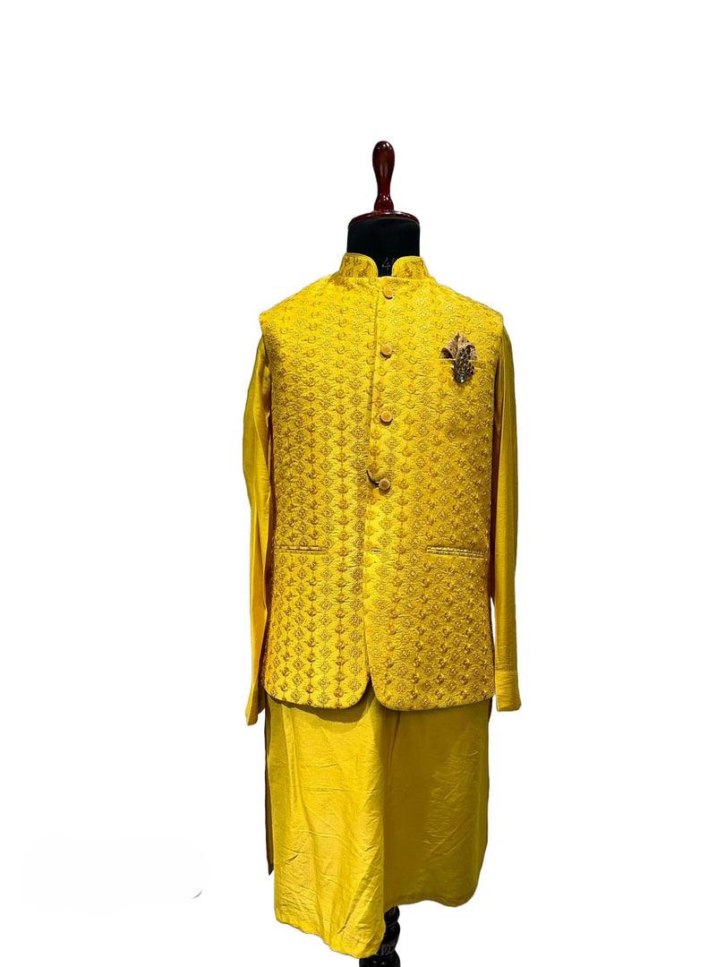 Gold Embroidered Waistcoat Set