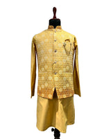 Load image into Gallery viewer, Golden Embroidered waistcoat Set