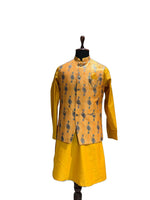 Load image into Gallery viewer, Gold Printed Waistcoat Set