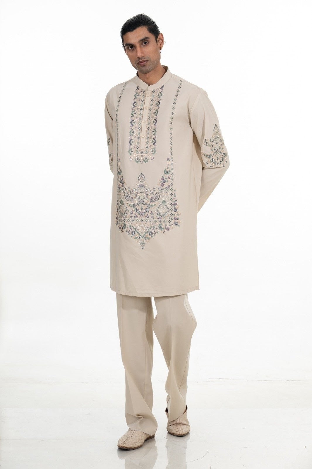 Sandstone Embroidered Kurta Set