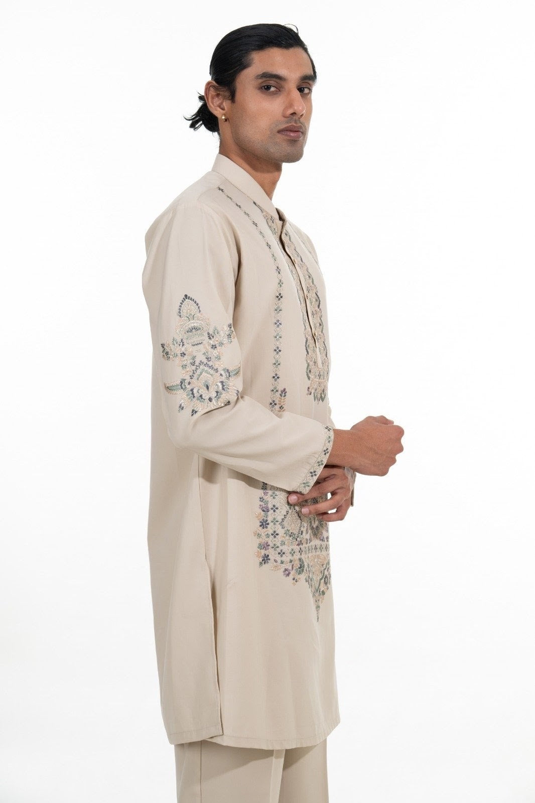 Sandstone Embroidered Kurta Set