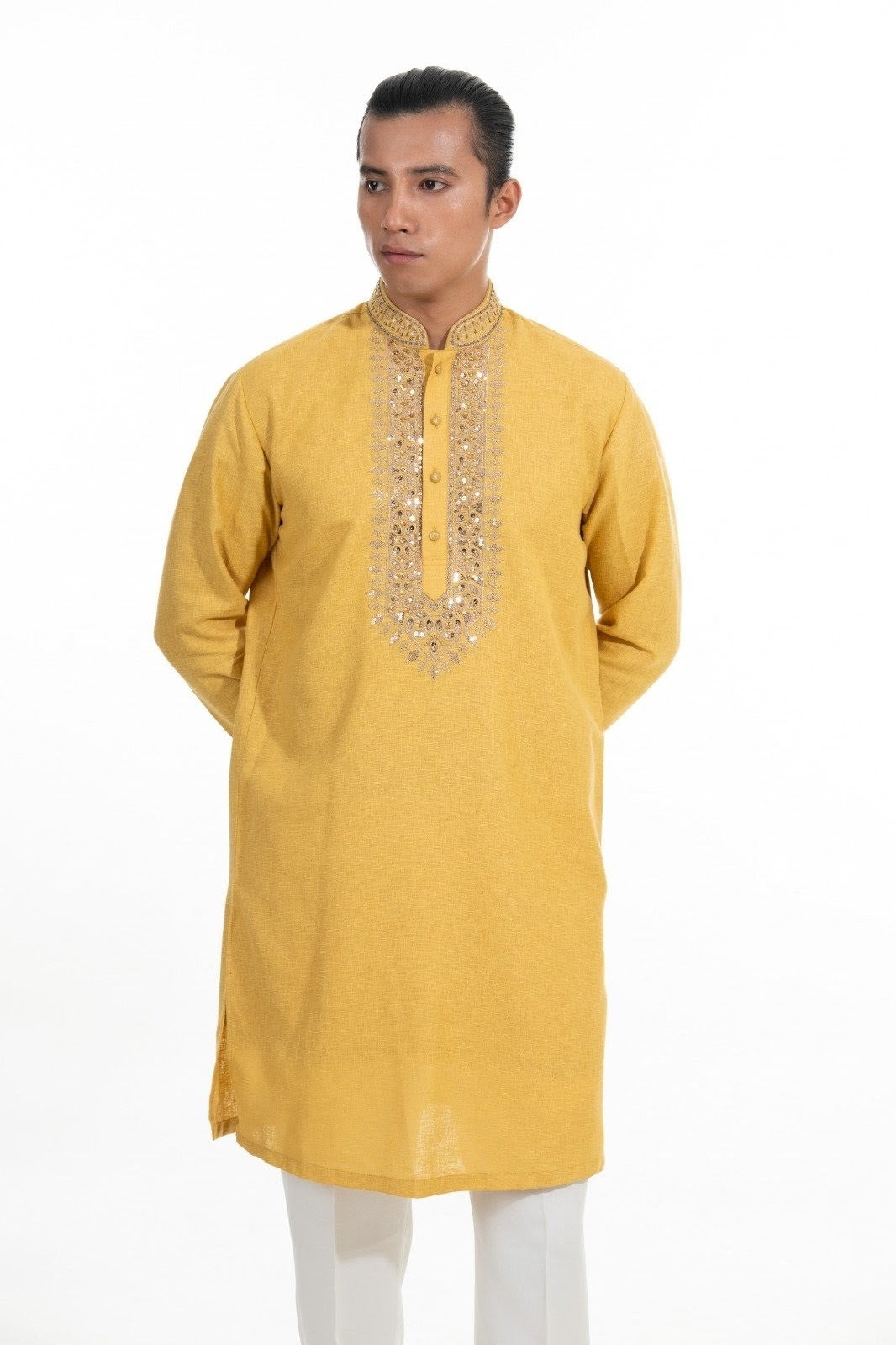 Sunlit Ochre Embroidered Kurta Set