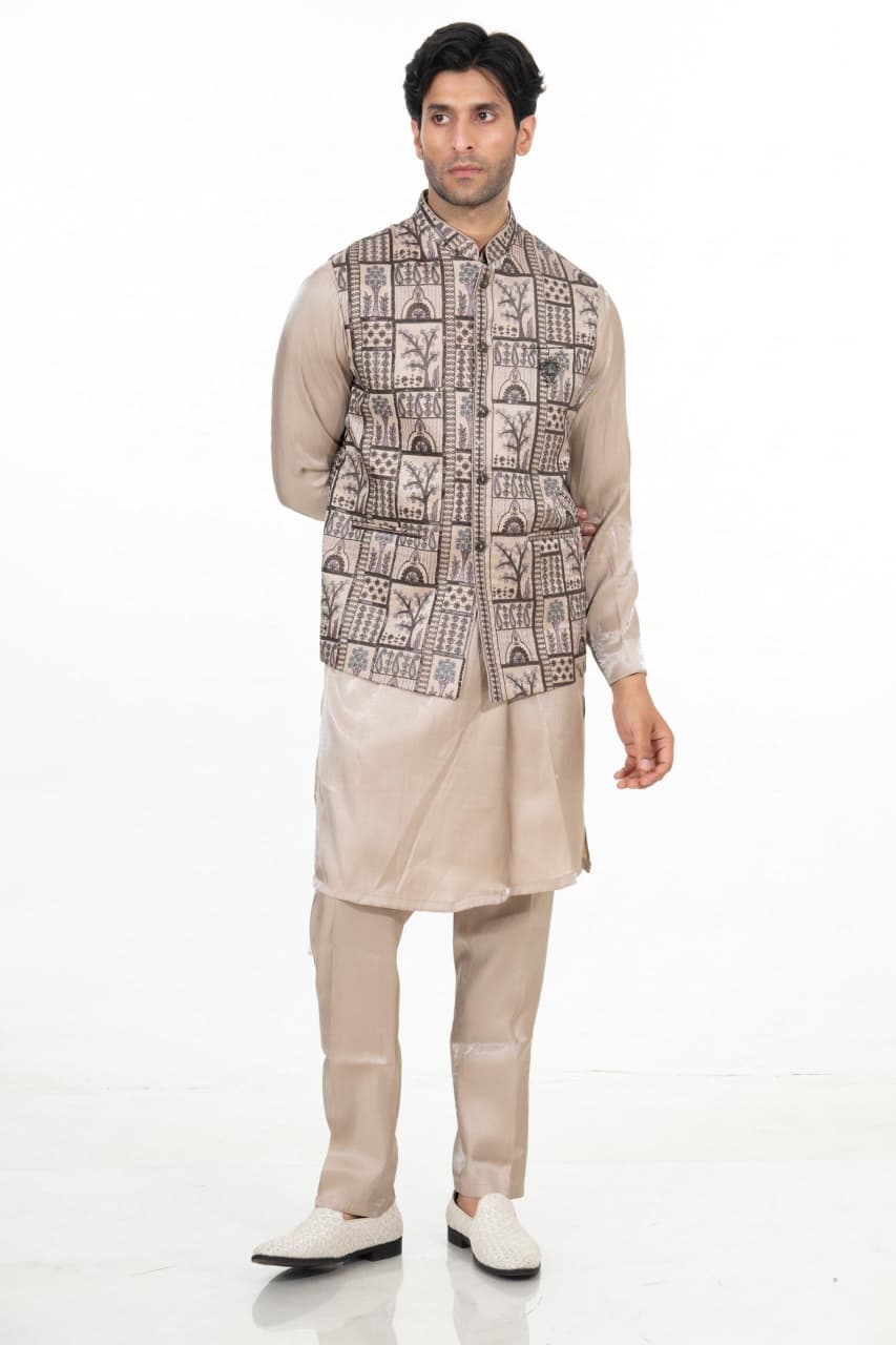 Heritage Mosaic Kurta Jacket Set