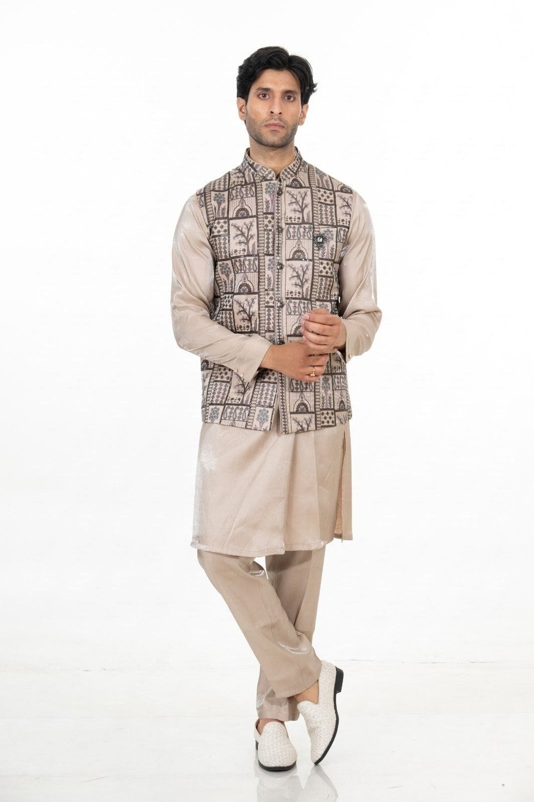 Heritage Mosaic Kurta Jacket Set