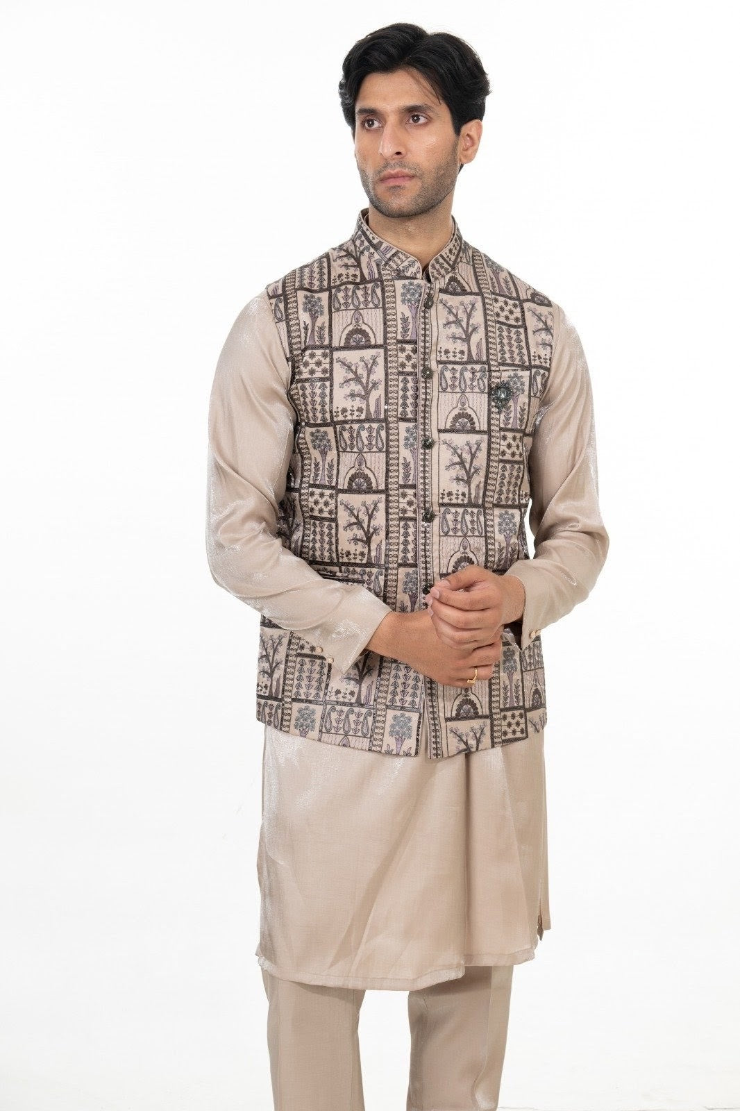 Heritage Mosaic Kurta Jacket Set