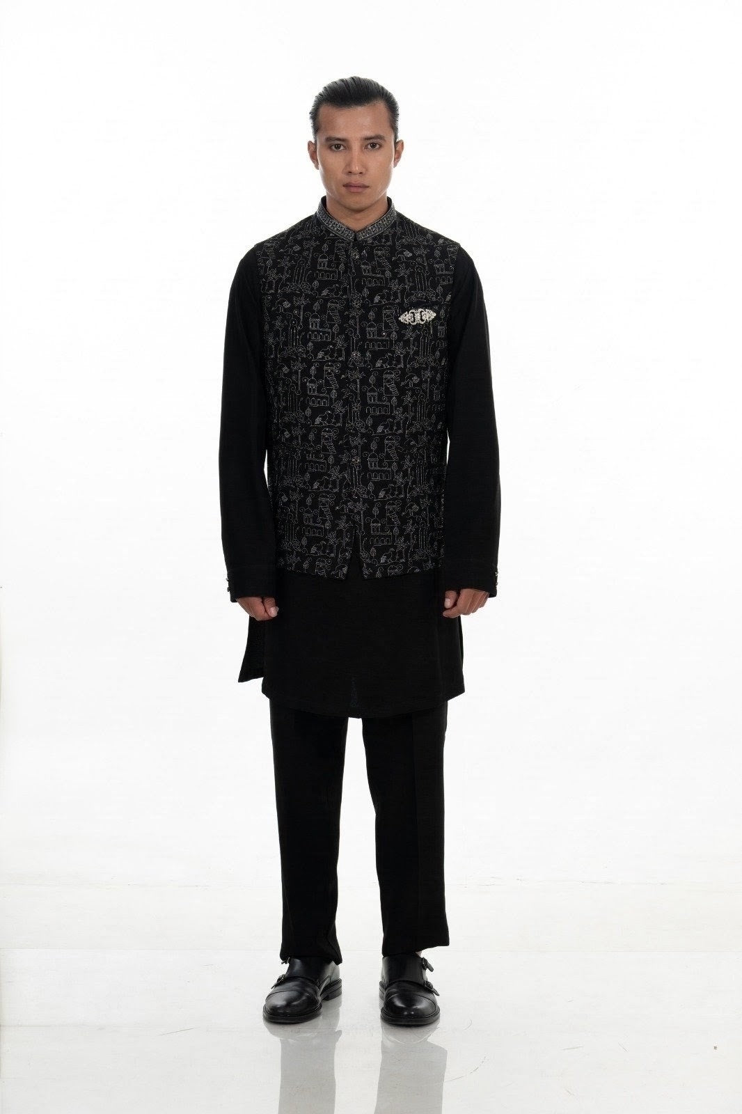 Midnight Heritage Kurta Jacket Set