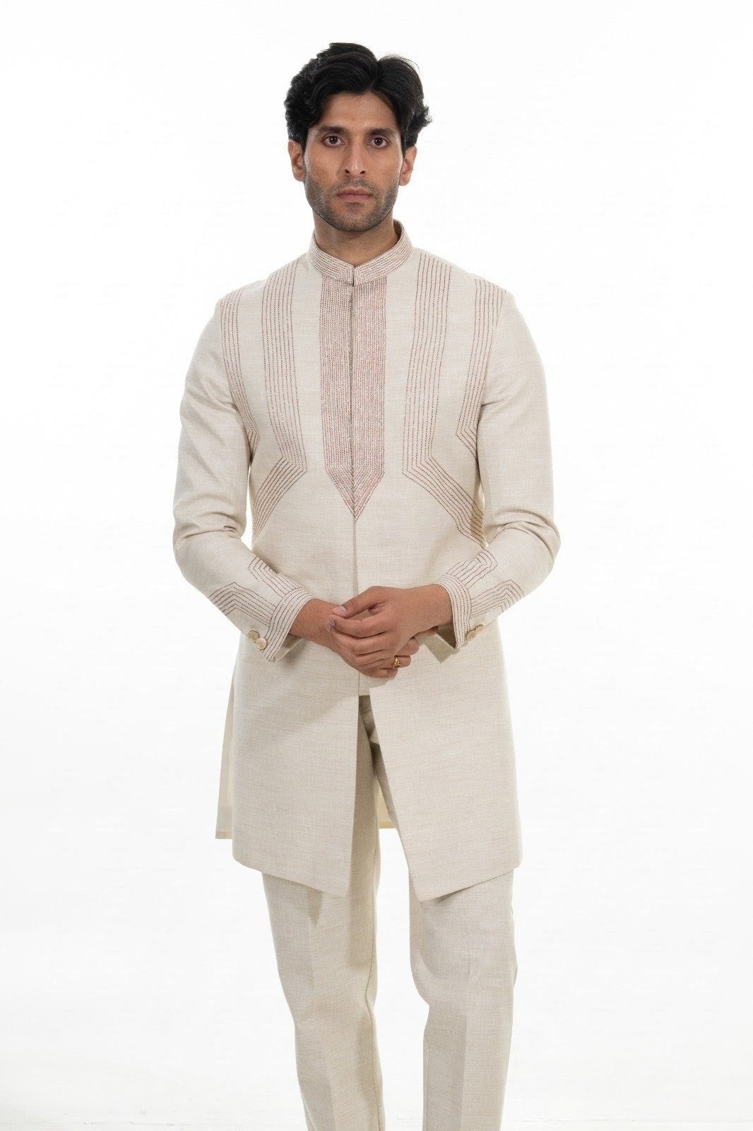 Ivory Heritage Embroidered Indo Western Set
