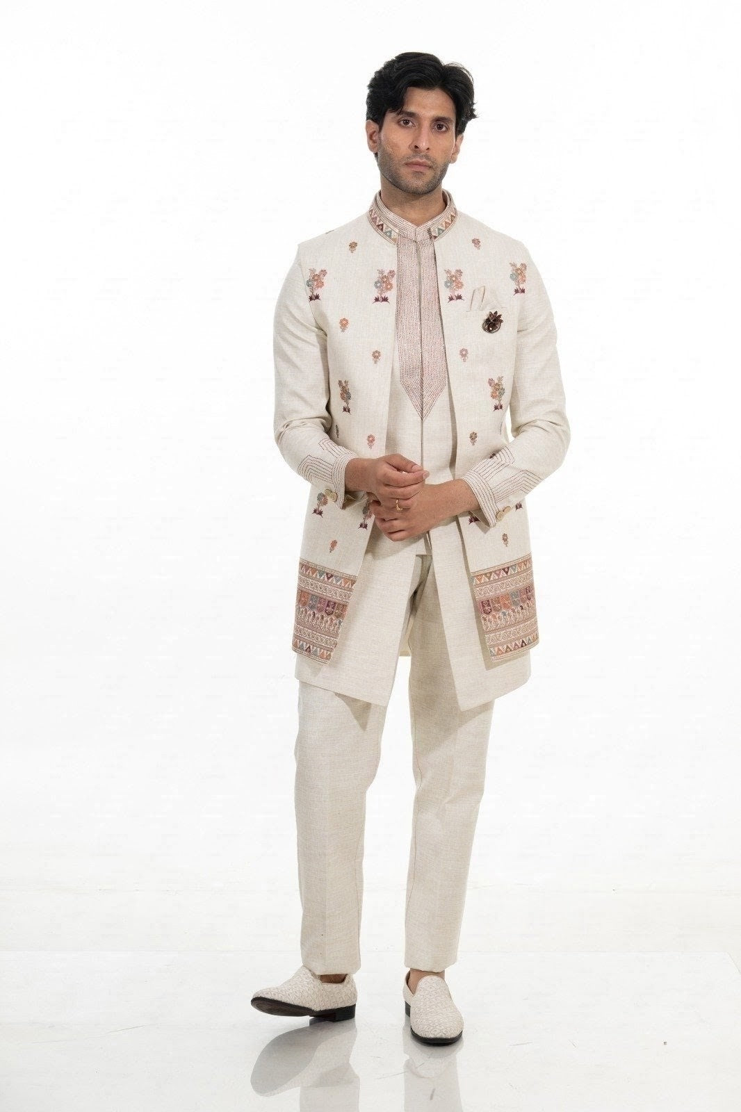 Ivory Heritage Embroidered Indo Western Set