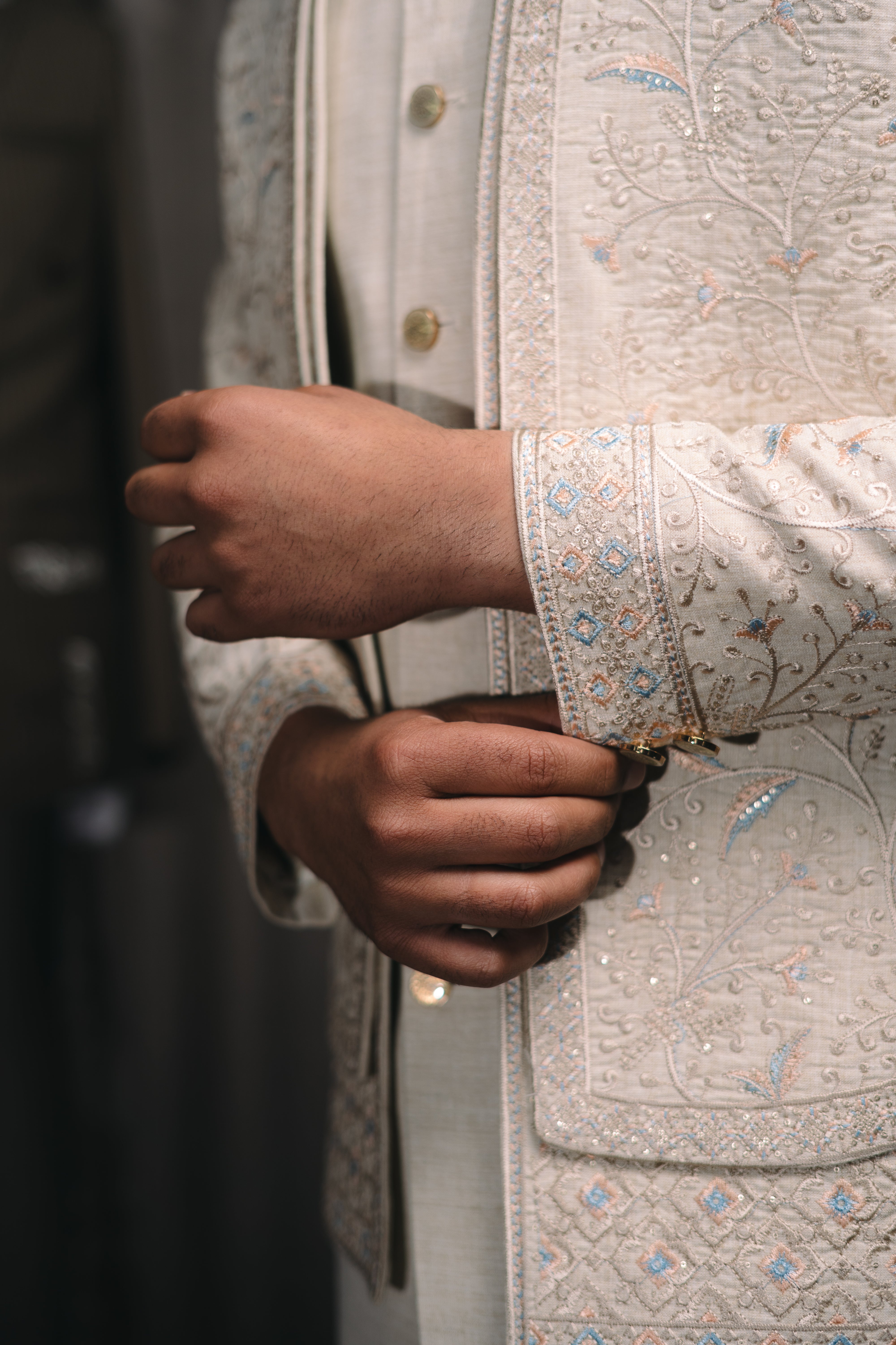 Onion Embroidered Bandhgala Kurta Set